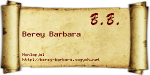Berey Barbara névjegykártya